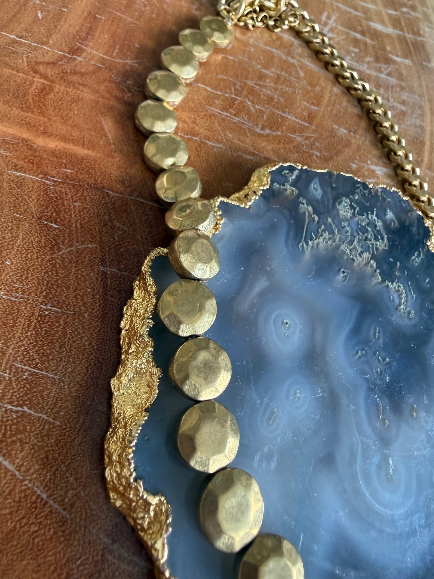 Rachel Nathan Beaded Shackle Single Sand Dollar Necklace
