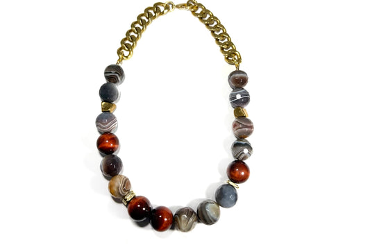 Rachel Nathan Big Beaded: Botswana Agate & Red Tiger's Eye
