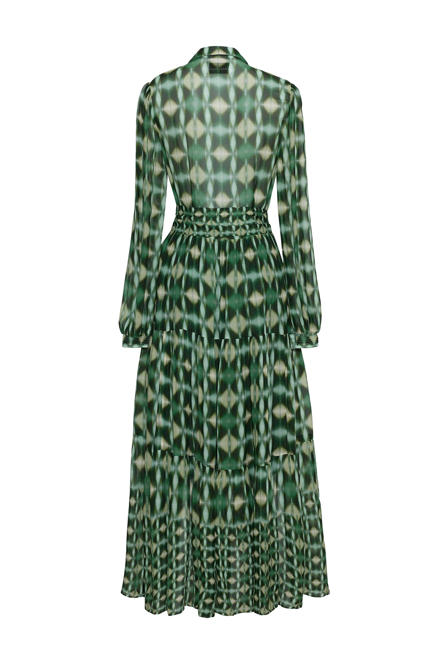 Cara Cara Barbara Dress in Ashford Geo Moss, back view