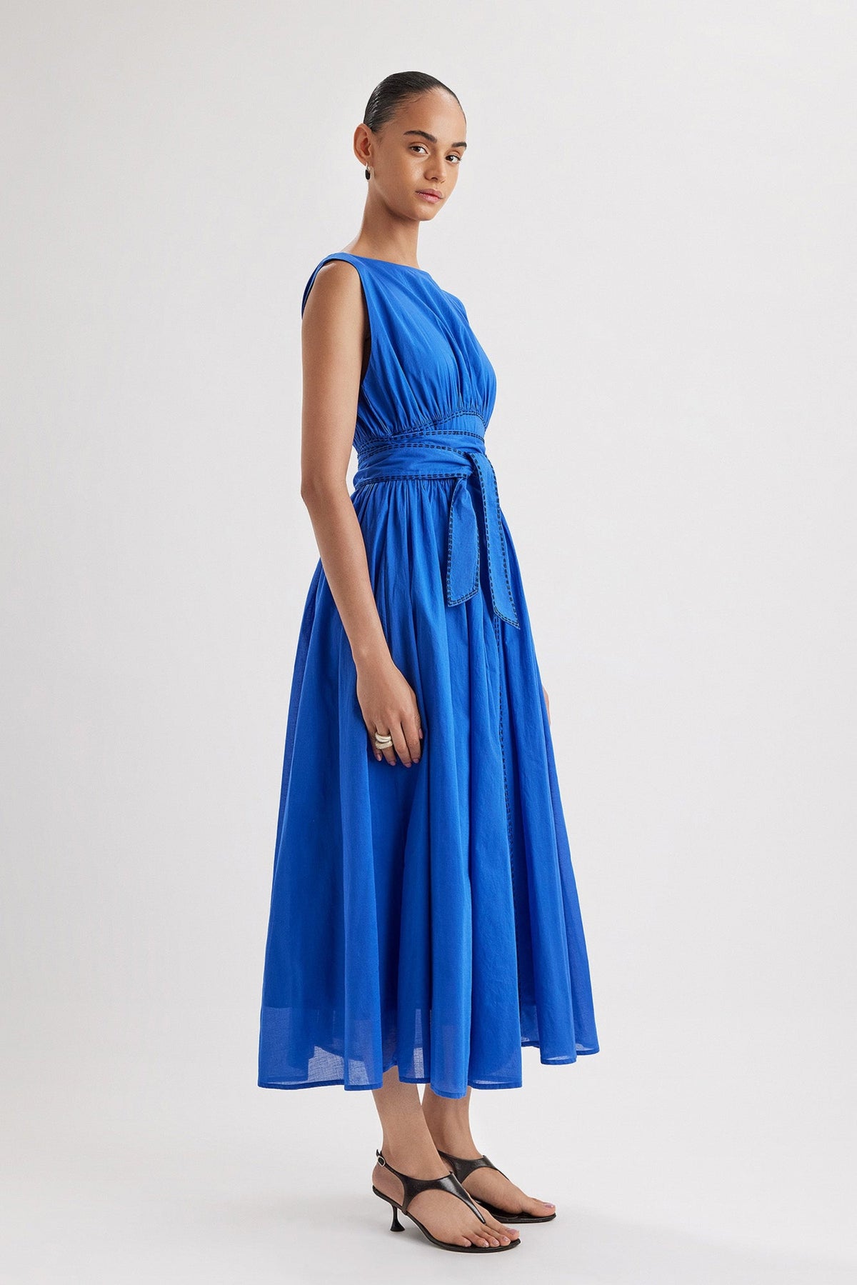 Merlette Verena Dress in Ultramarine, detail view
