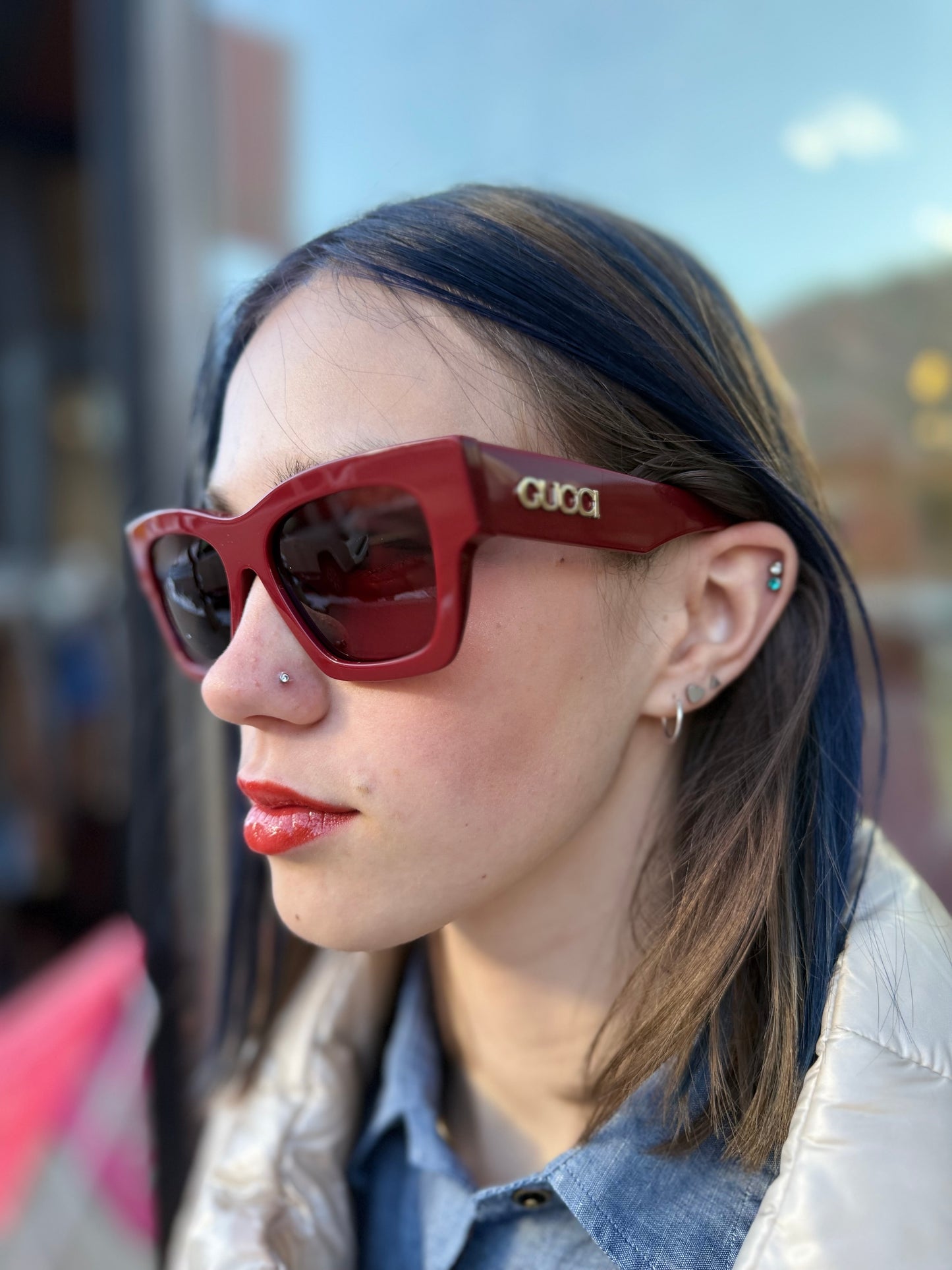 GG Burgundy Sunglasses