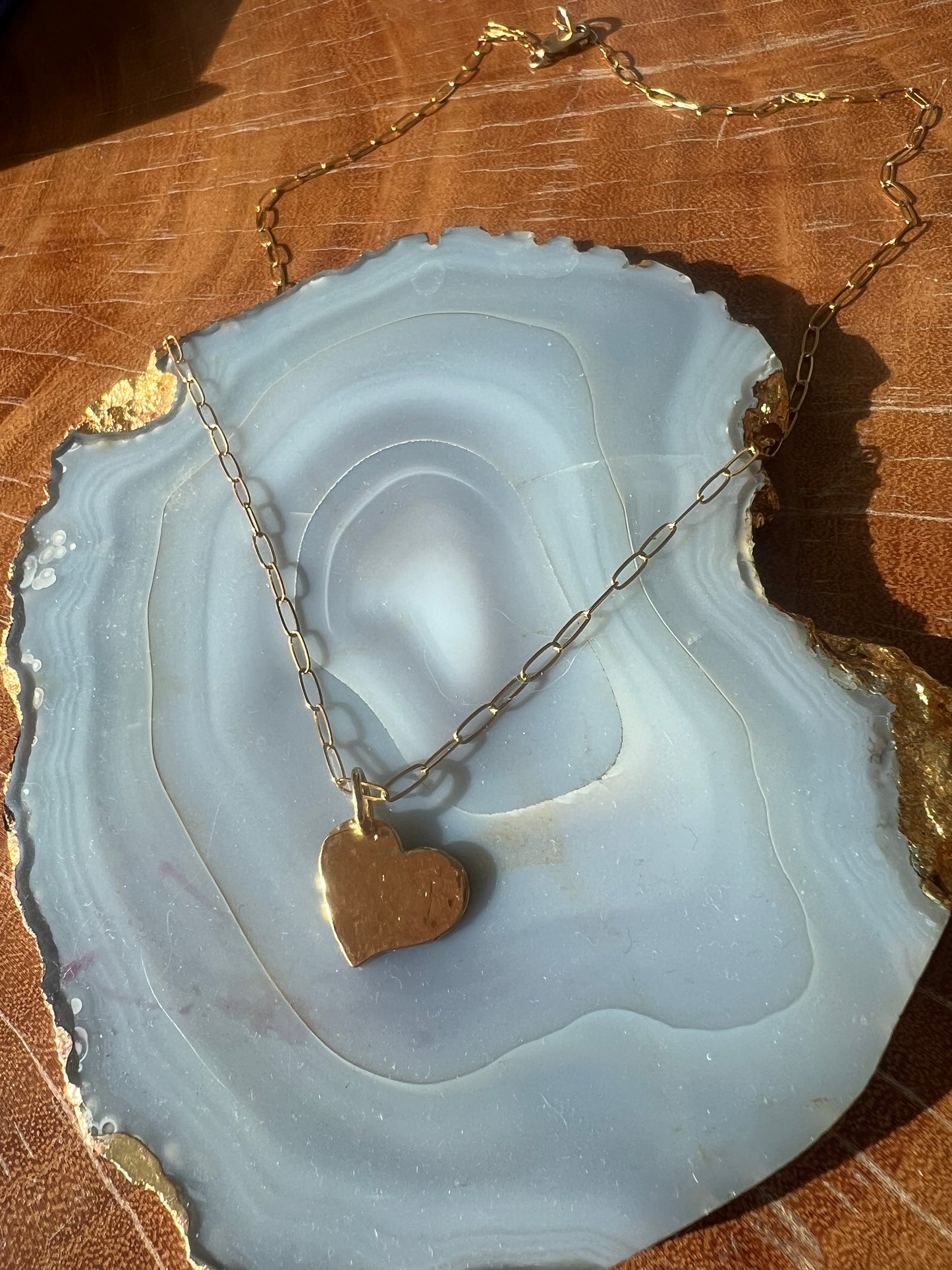 Ruby & Violet Hammered Heart Necklace