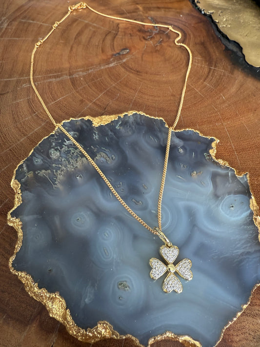 Lauren Amble Clover Pave Necklace