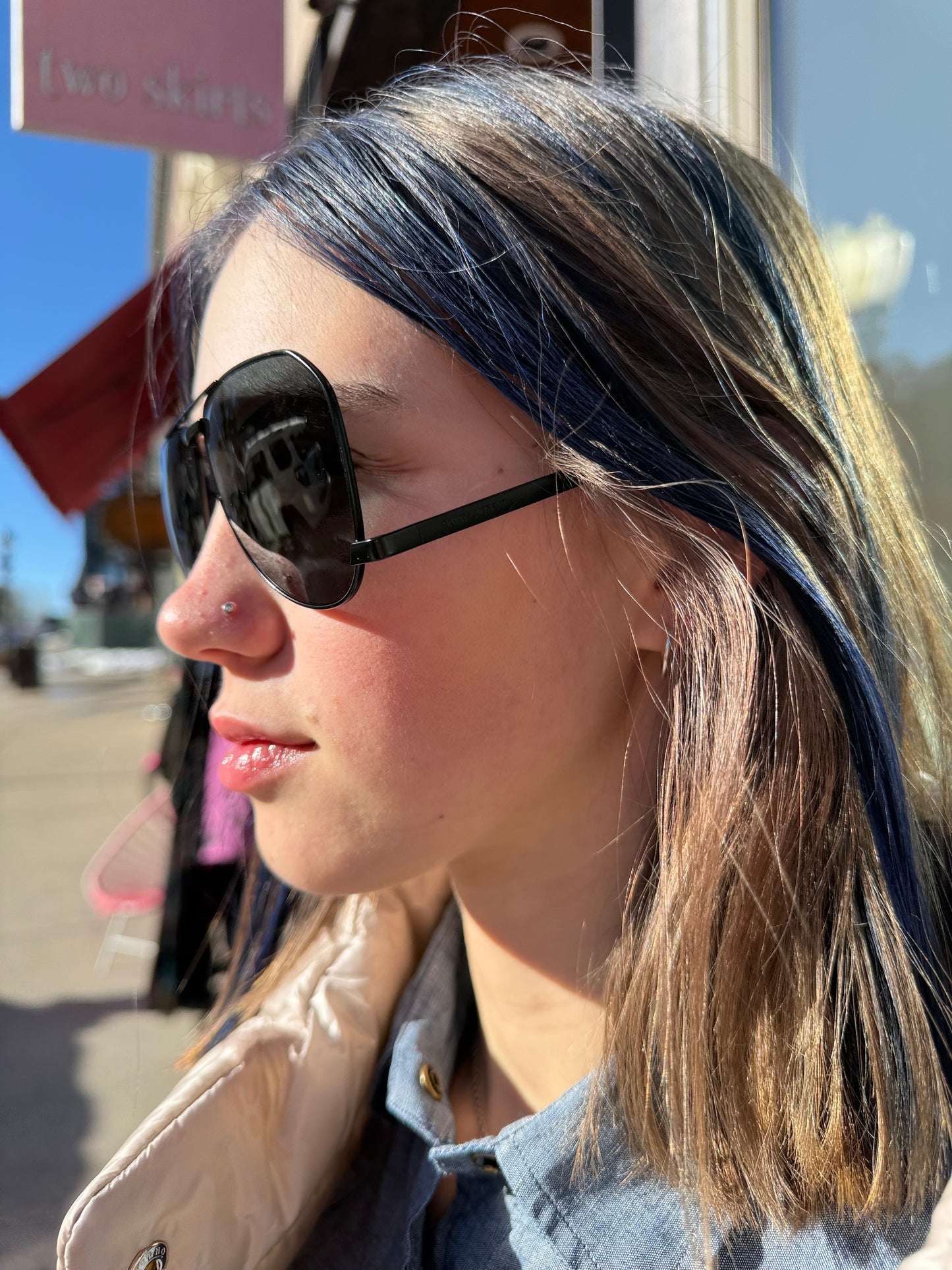 YSL Aviator Drop Temple Sunglasses