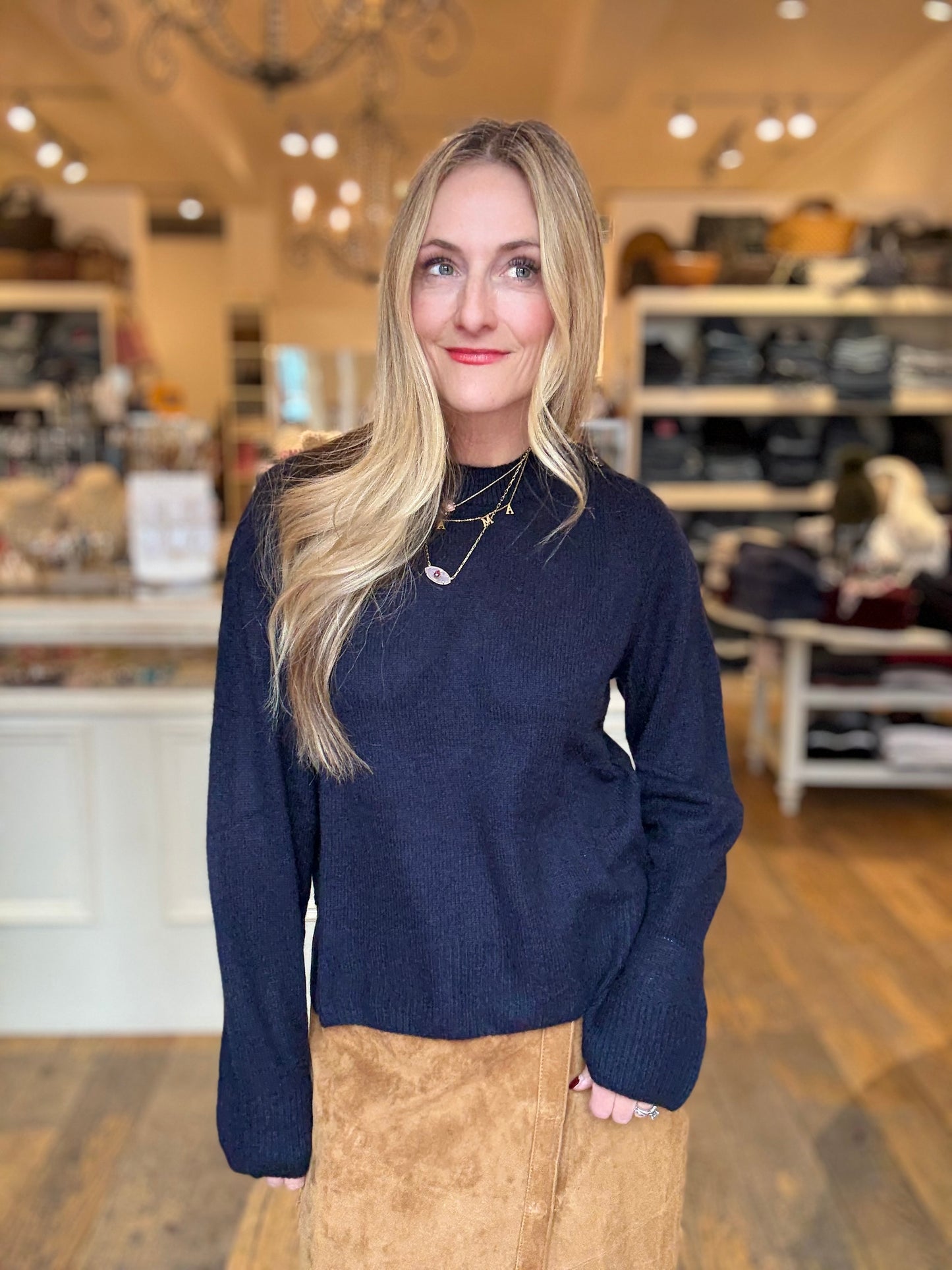 Naadam Button Neck Sweater