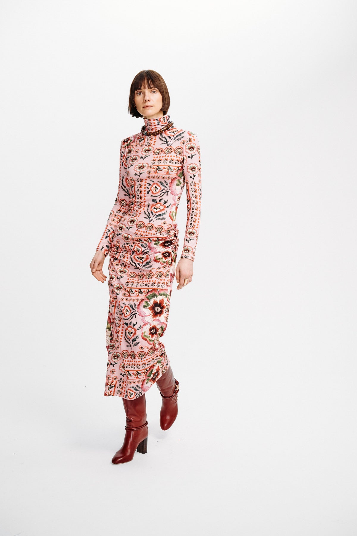 Carolina K Sacha Dress in Antique Floral Blush