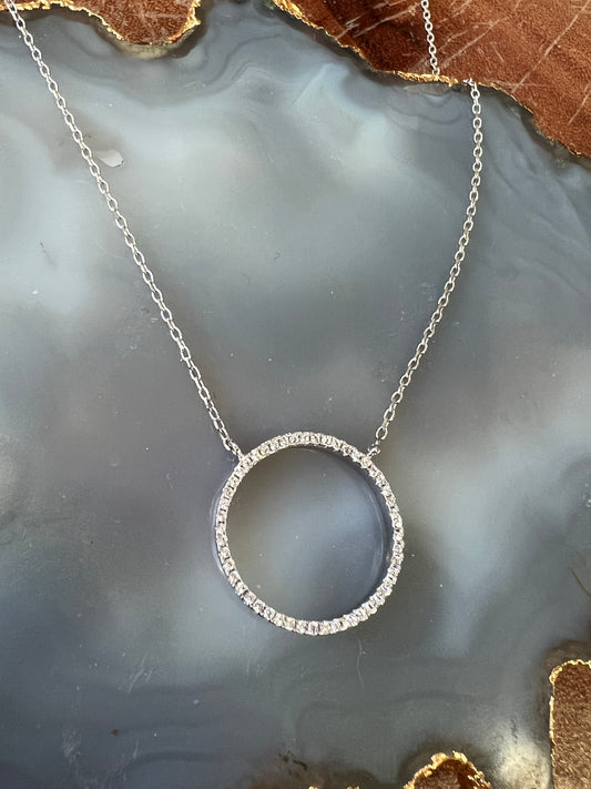 Ashley Schenkein Open Circle Pave Necklace