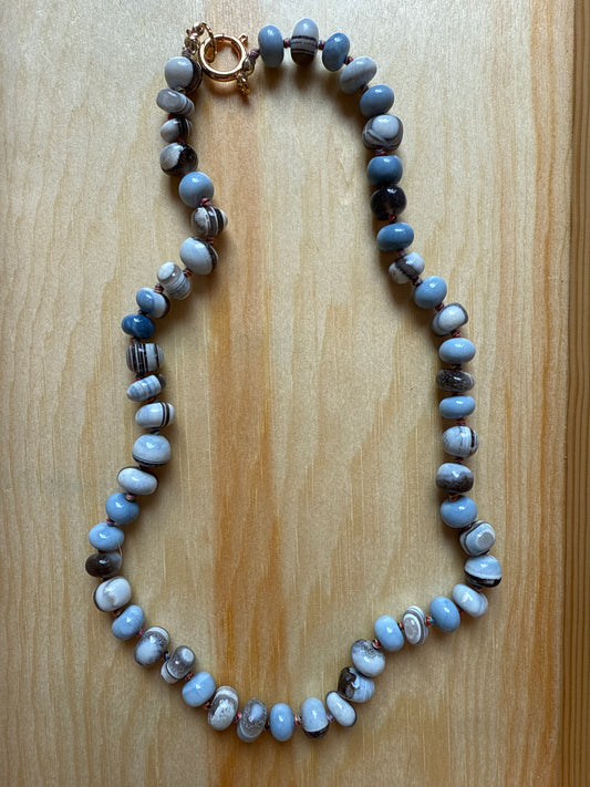 Gems by SJ Slate Blue Bead Necklace