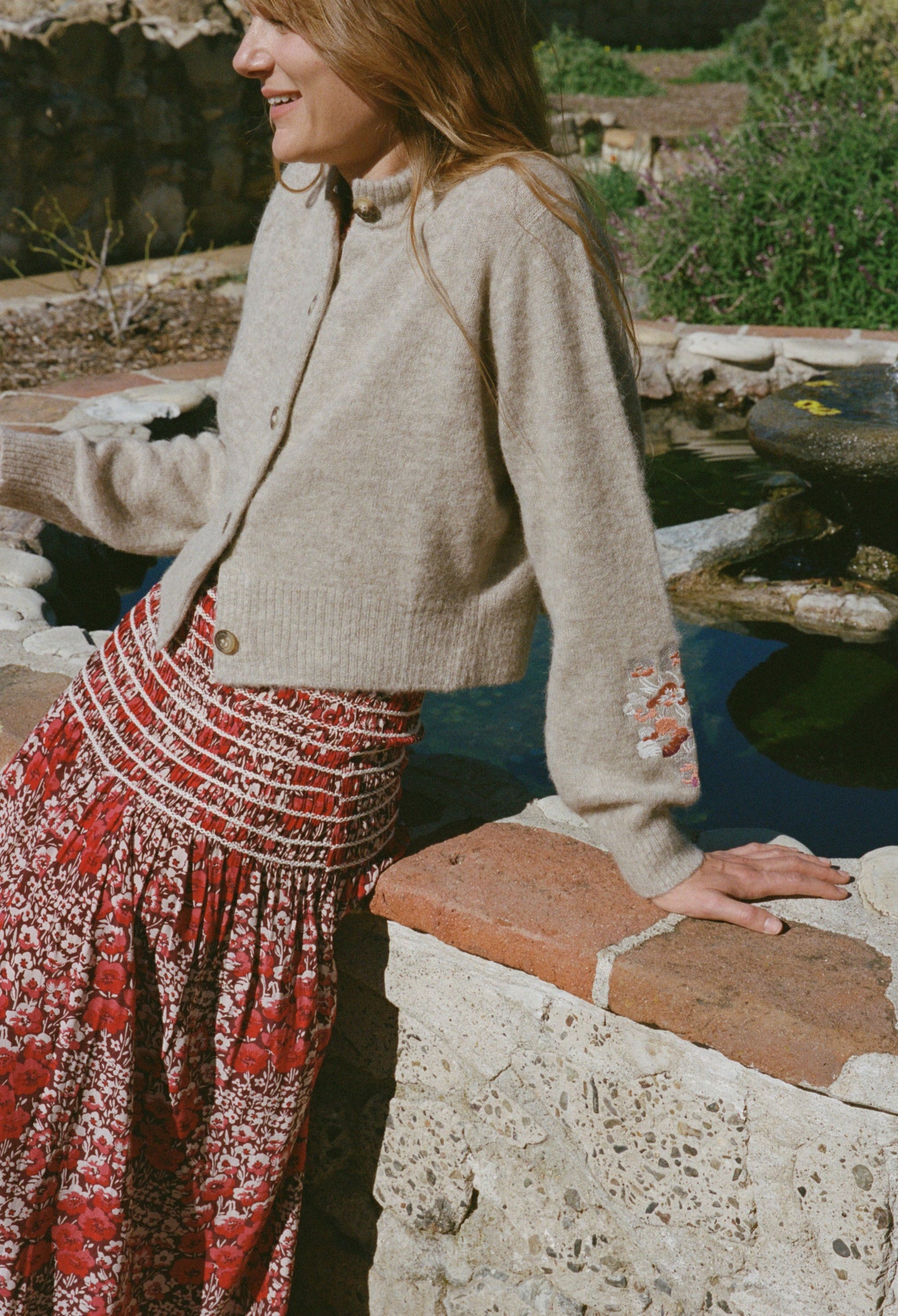 Ciao Lucia Liane Cardigan in Oatmeal, alternate view