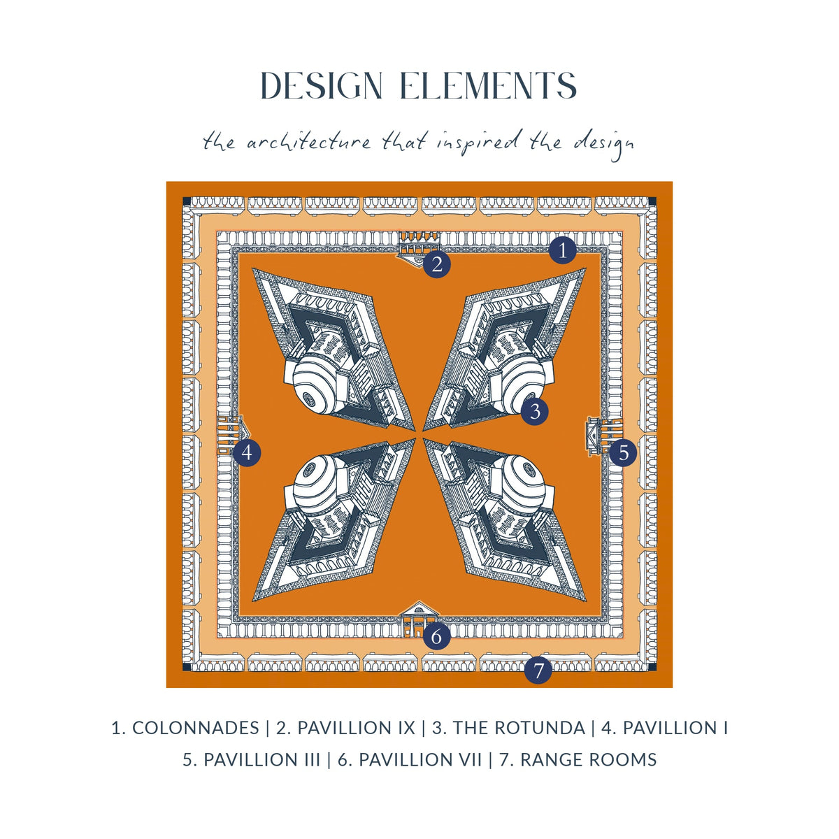 The Clearly Collective Charlottesville Tundy Scarf in Orange, design detail