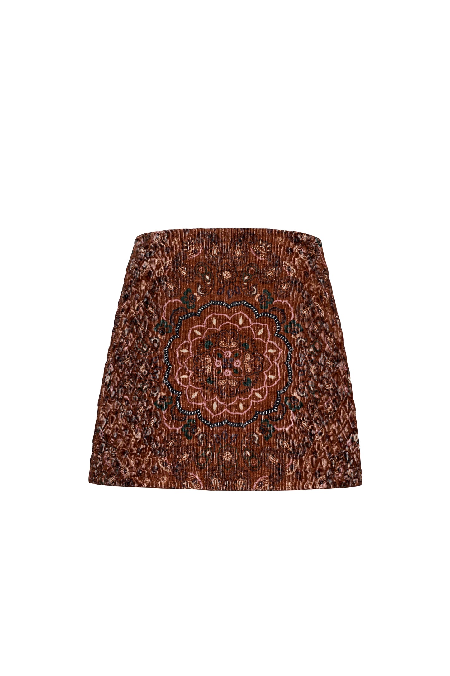 Cara Cara Chrissy Skirt in Bandana Camel, back view