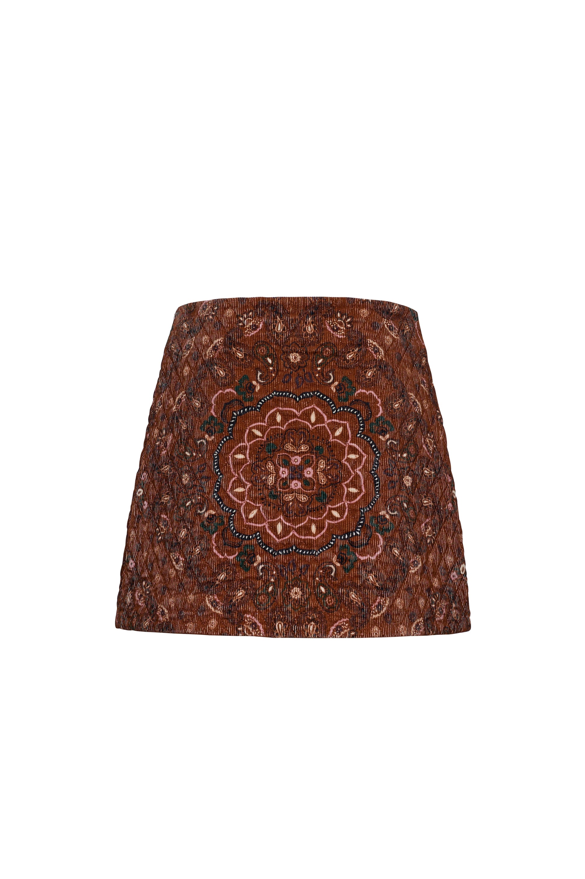 Cara Cara Chrissy Skirt in Bandana Camel, back view