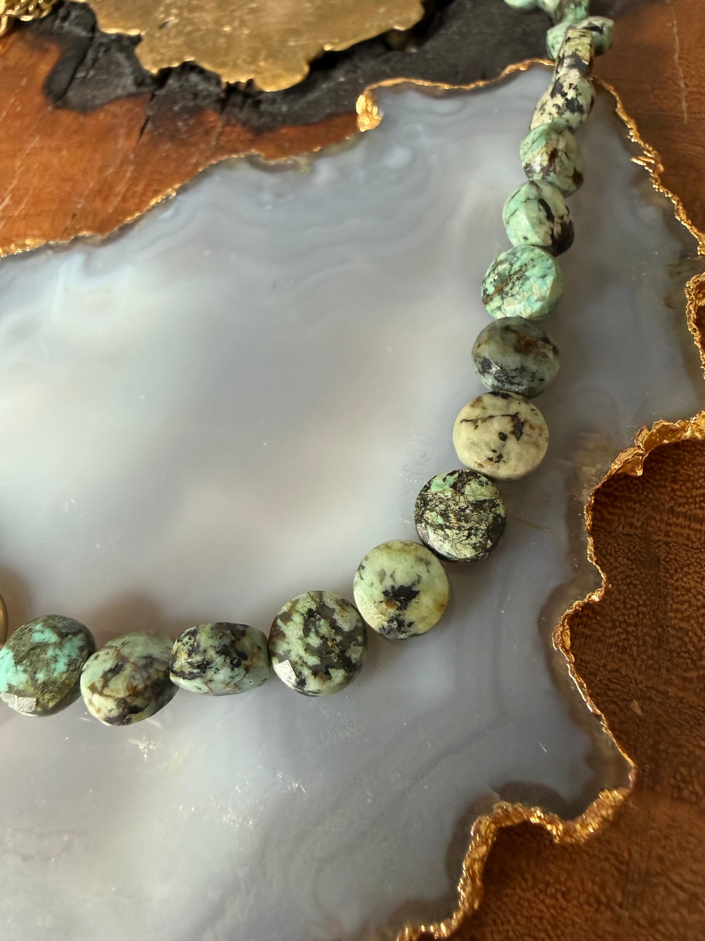 Rachel Nathan Beaded Shackle Duo African Turquoise