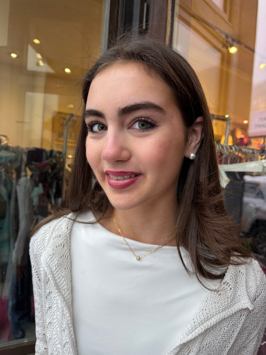 Ruby & Violet CZ Rondelle Bead Necklace