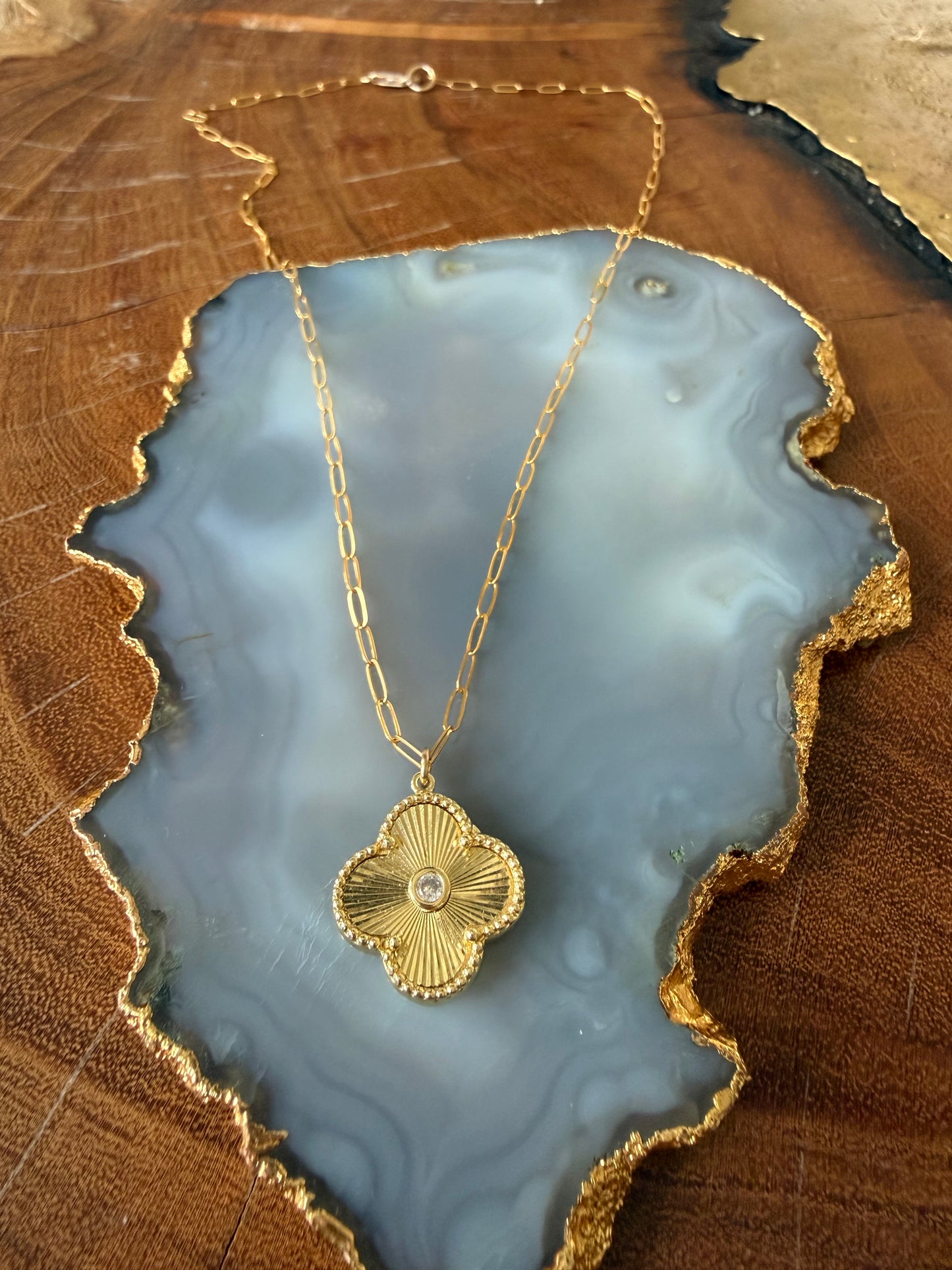 Ruby & Violet Clover Necklace