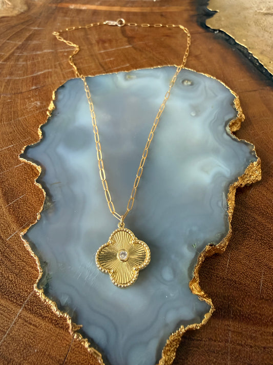 Ruby & Violet Clover Necklace