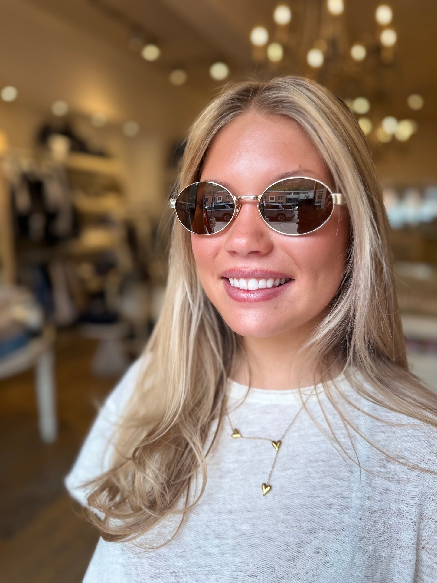 YSL Brown Round Sunglasses