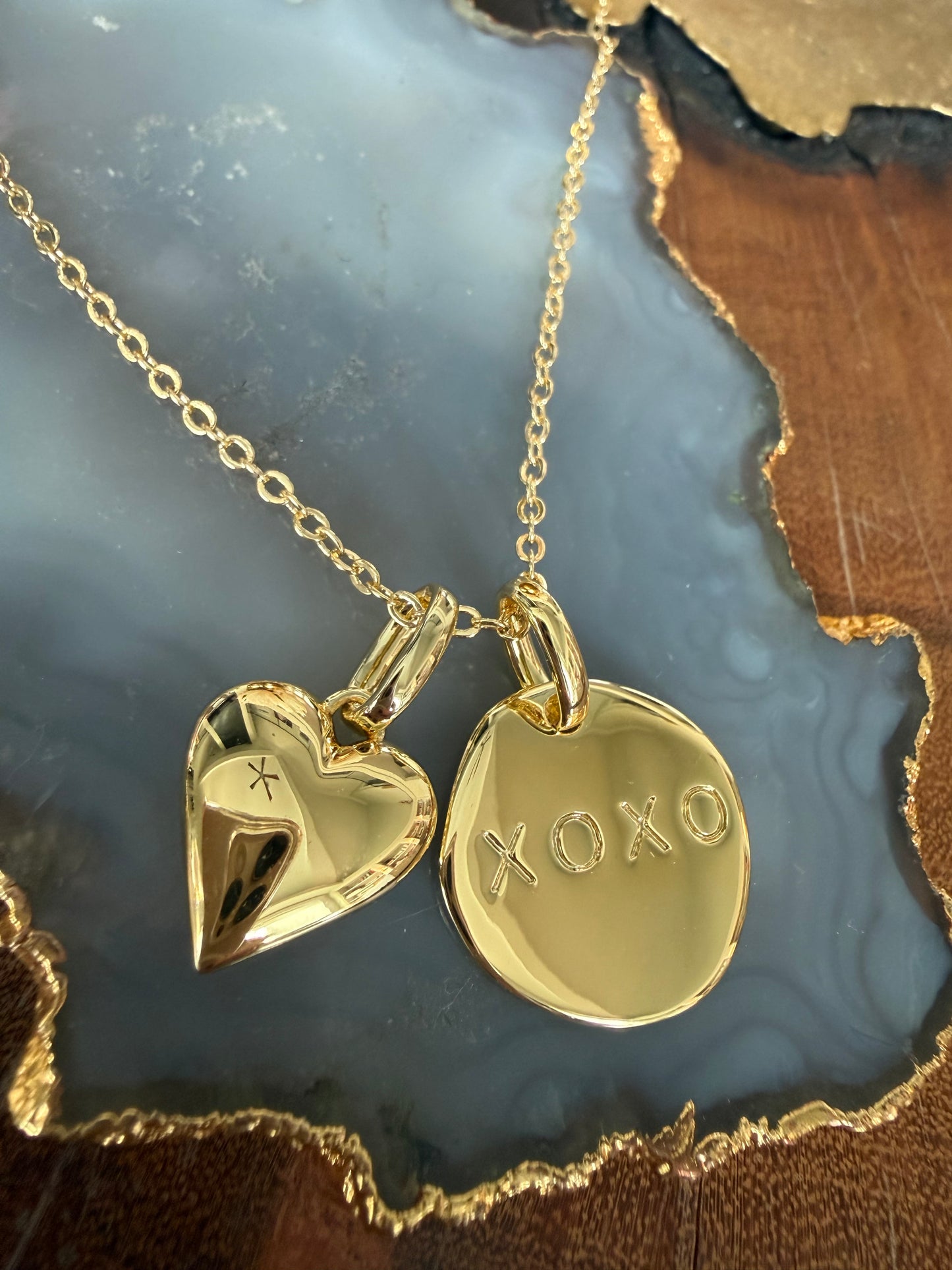 Lauren Amble Heart XO Charm Cluster Necklace