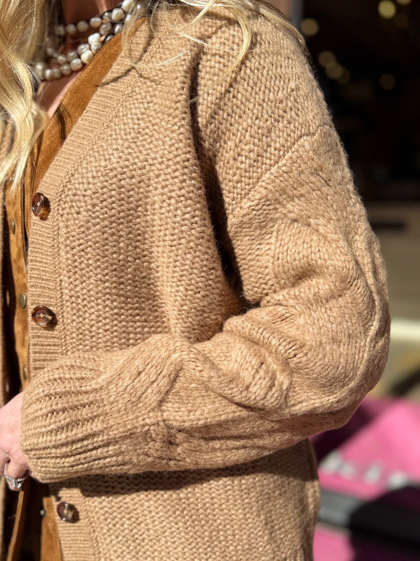 Naadam Cable Sleeve Cardigan