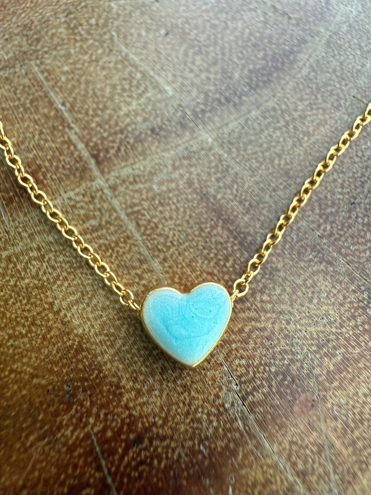 Ruby & Violet Blue Sparkle Heart Enamel Necklace