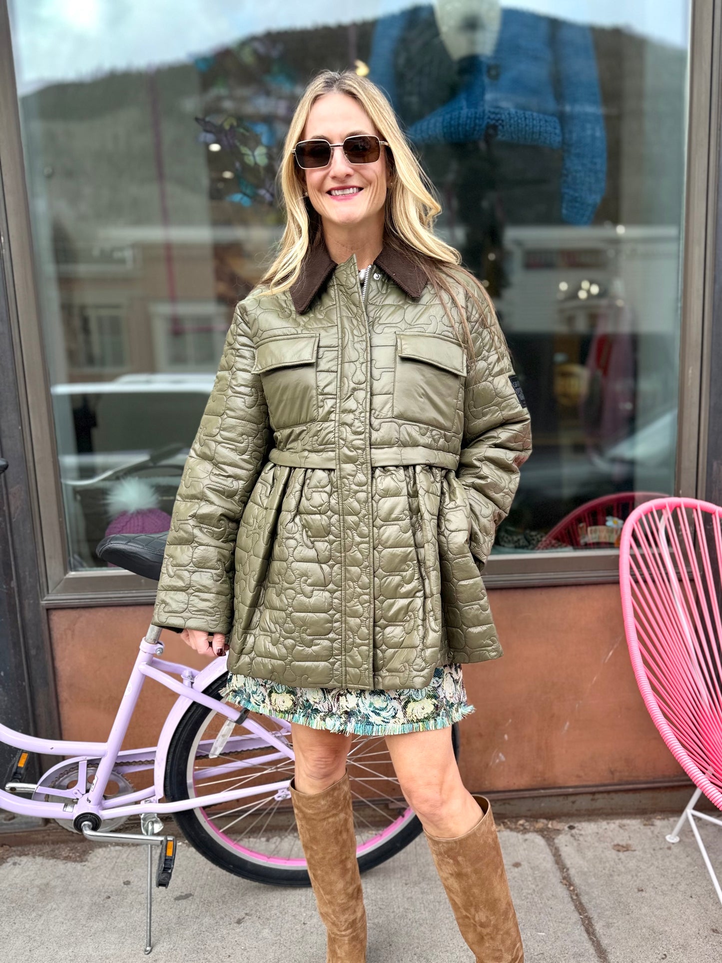 GANNI Quilted Flare Jacket