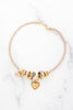 Elizabeth Cole Cosmic Love Necklace, natural braided cord with charm cluster