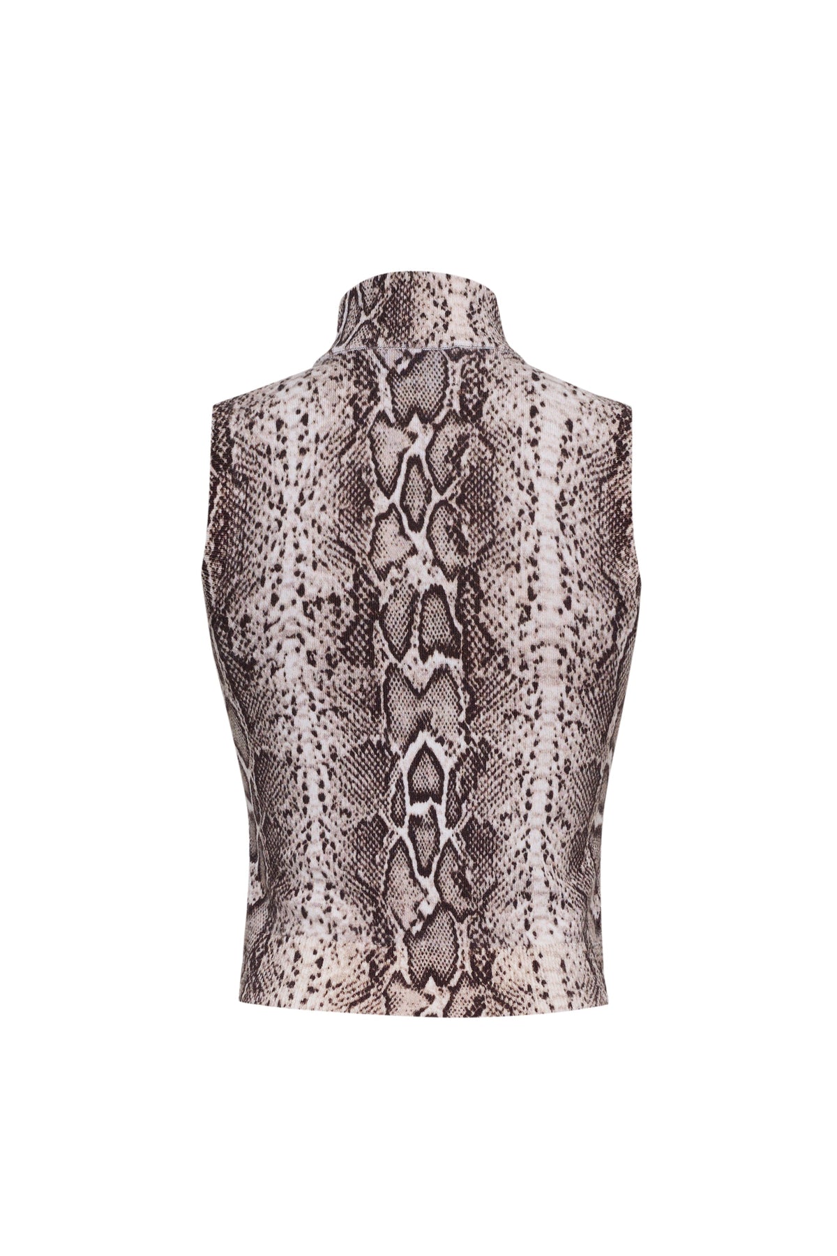 Cara Cara Dean Top in Oatmeal Snake, back view