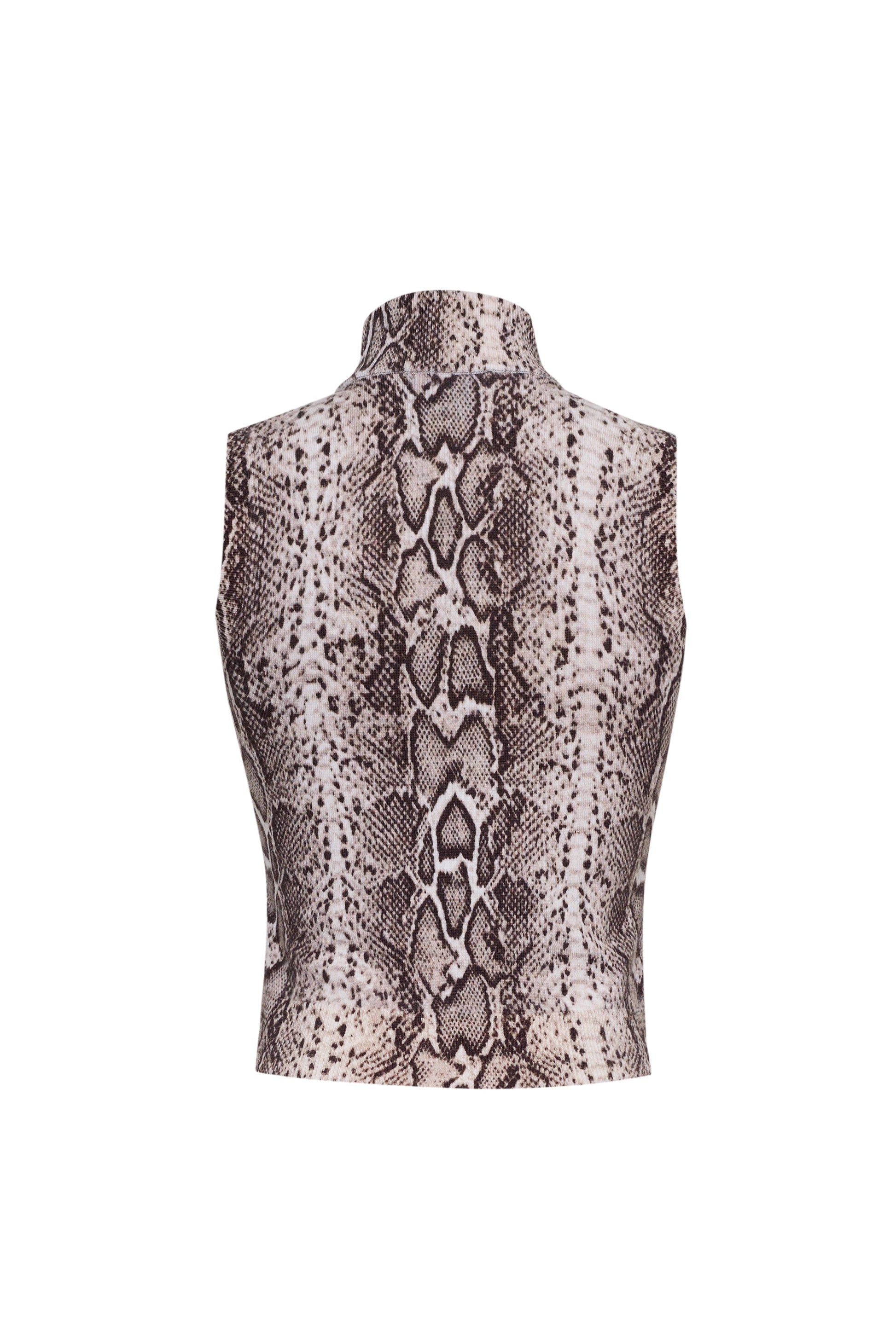 Cara Cara Dean Top in Oatmeal Snake, back view