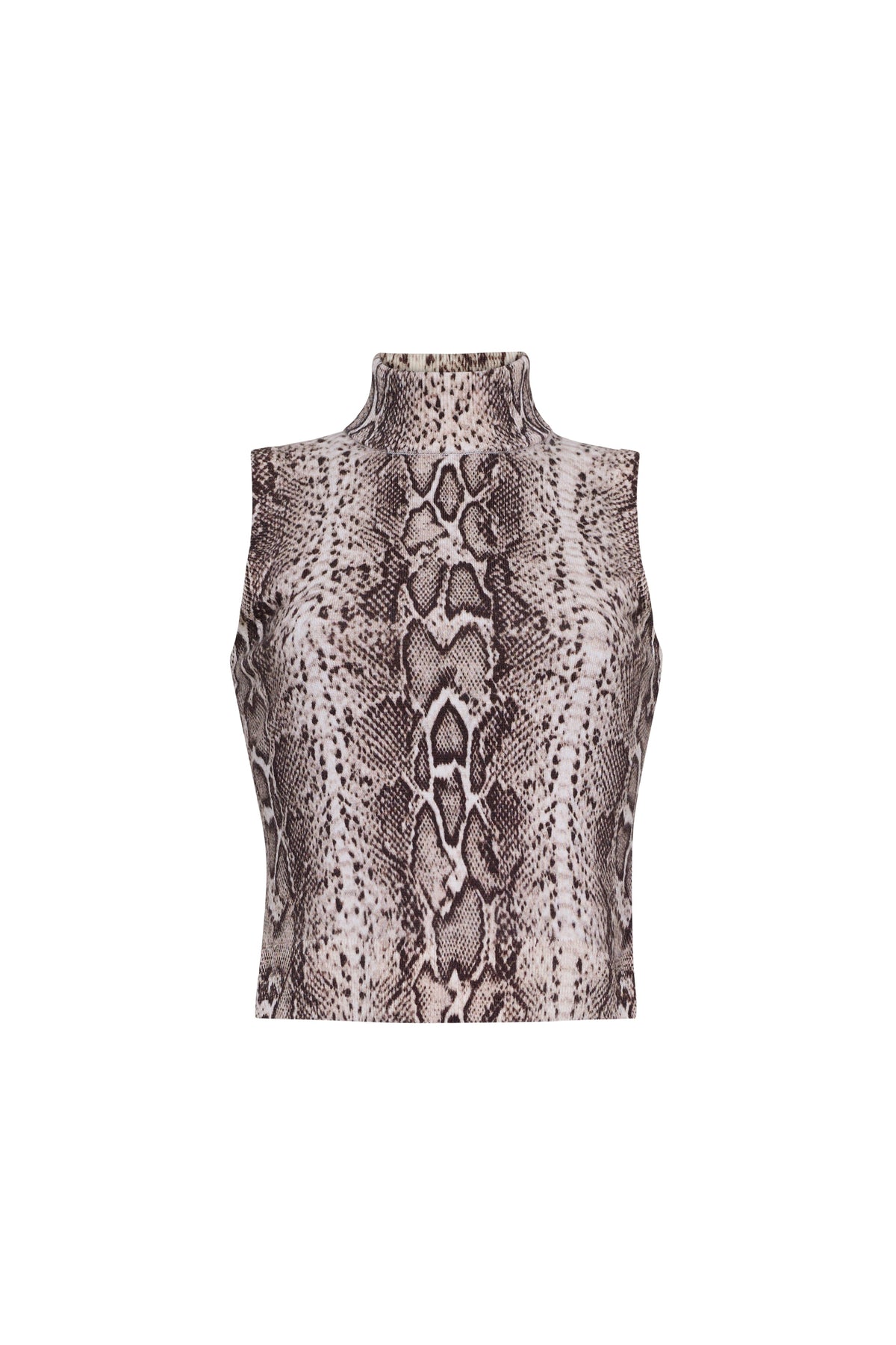 Cara Cara Dean Top in Oatmeal Snake, front view