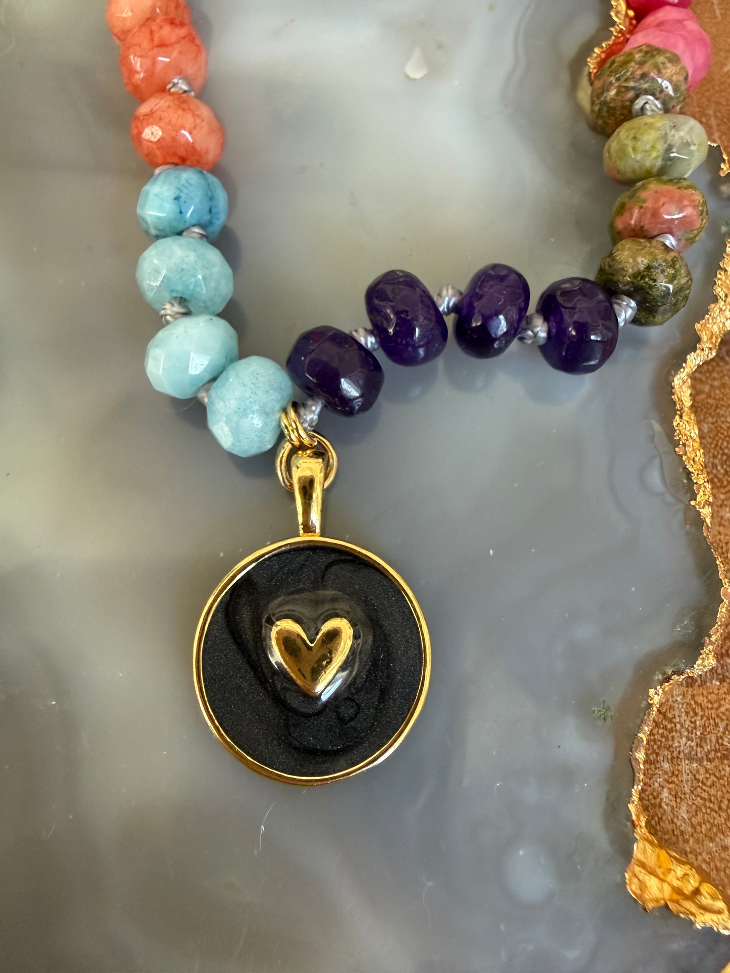Gems by SJ Black Heart Necklace