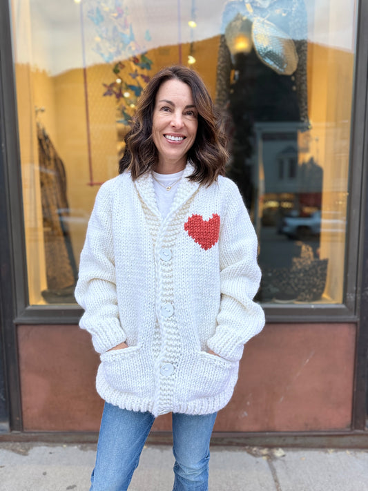 GOGO Long Heart Cardigan