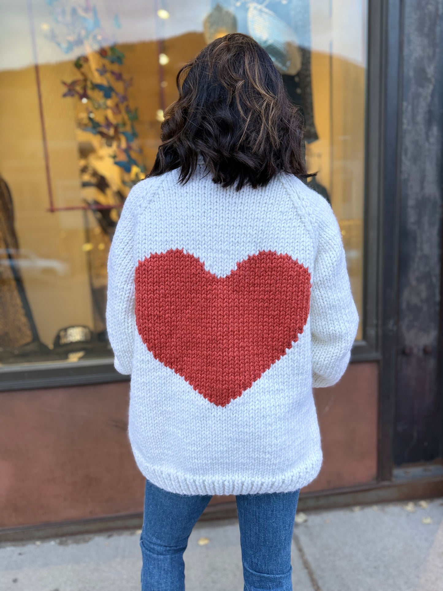 GOGO Long Heart Cardigan