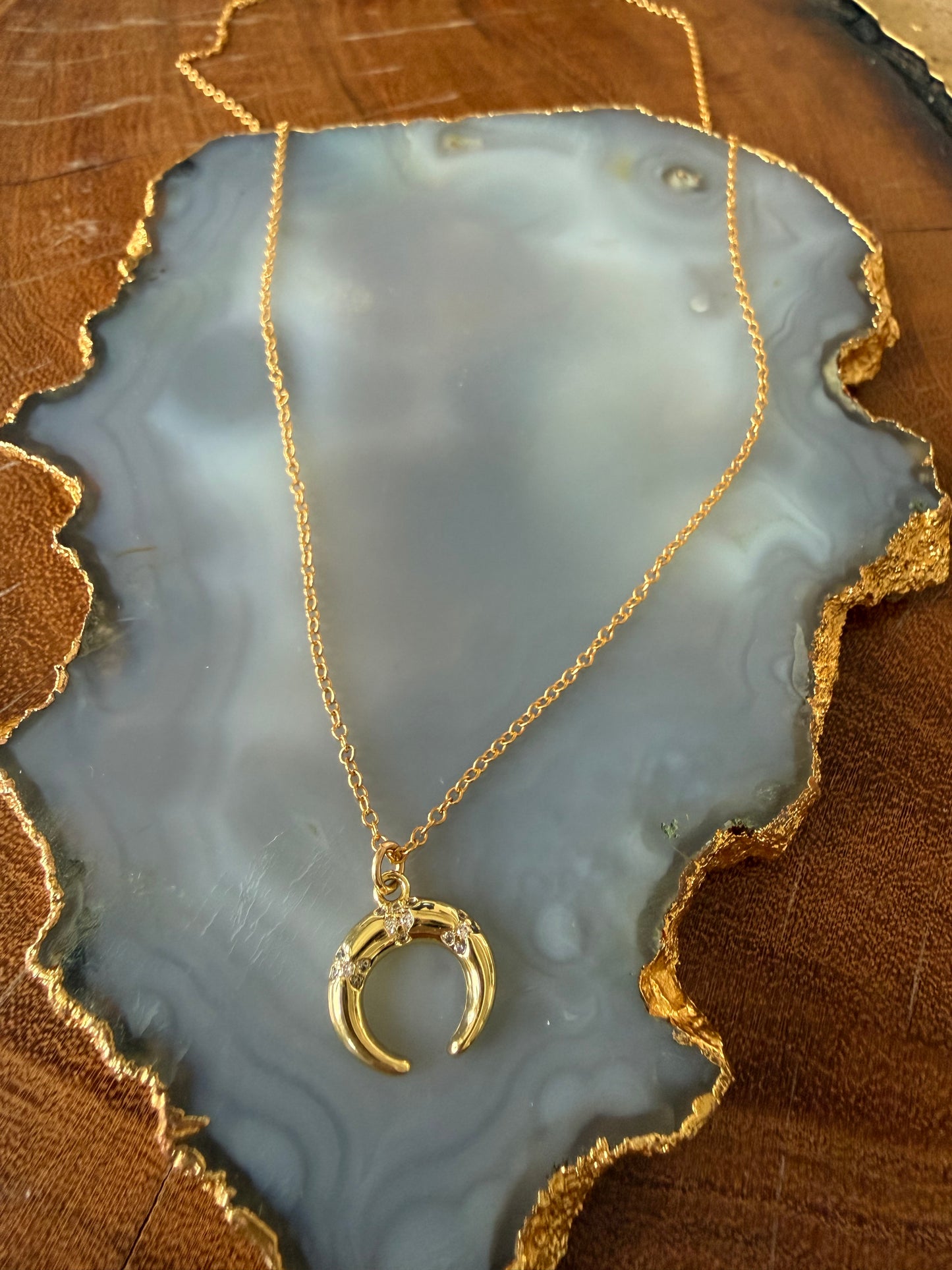 Ruby & Violet Crescent Necklace
