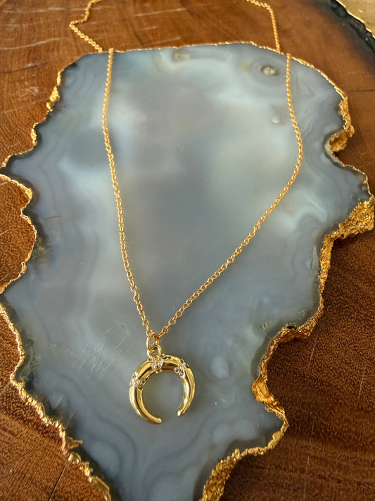 Ruby & Violet Crescent Necklace