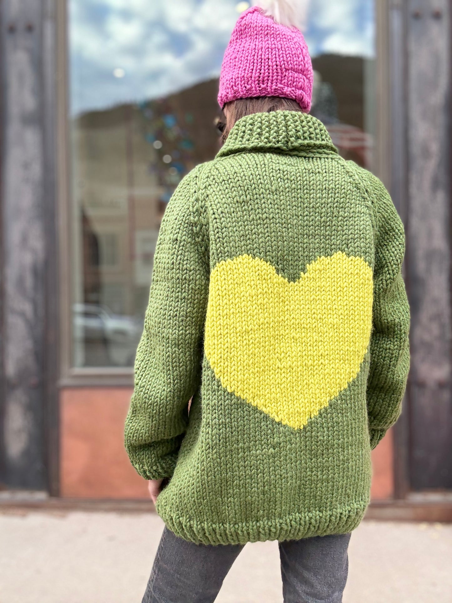 GOGO Long Heart Cardigan