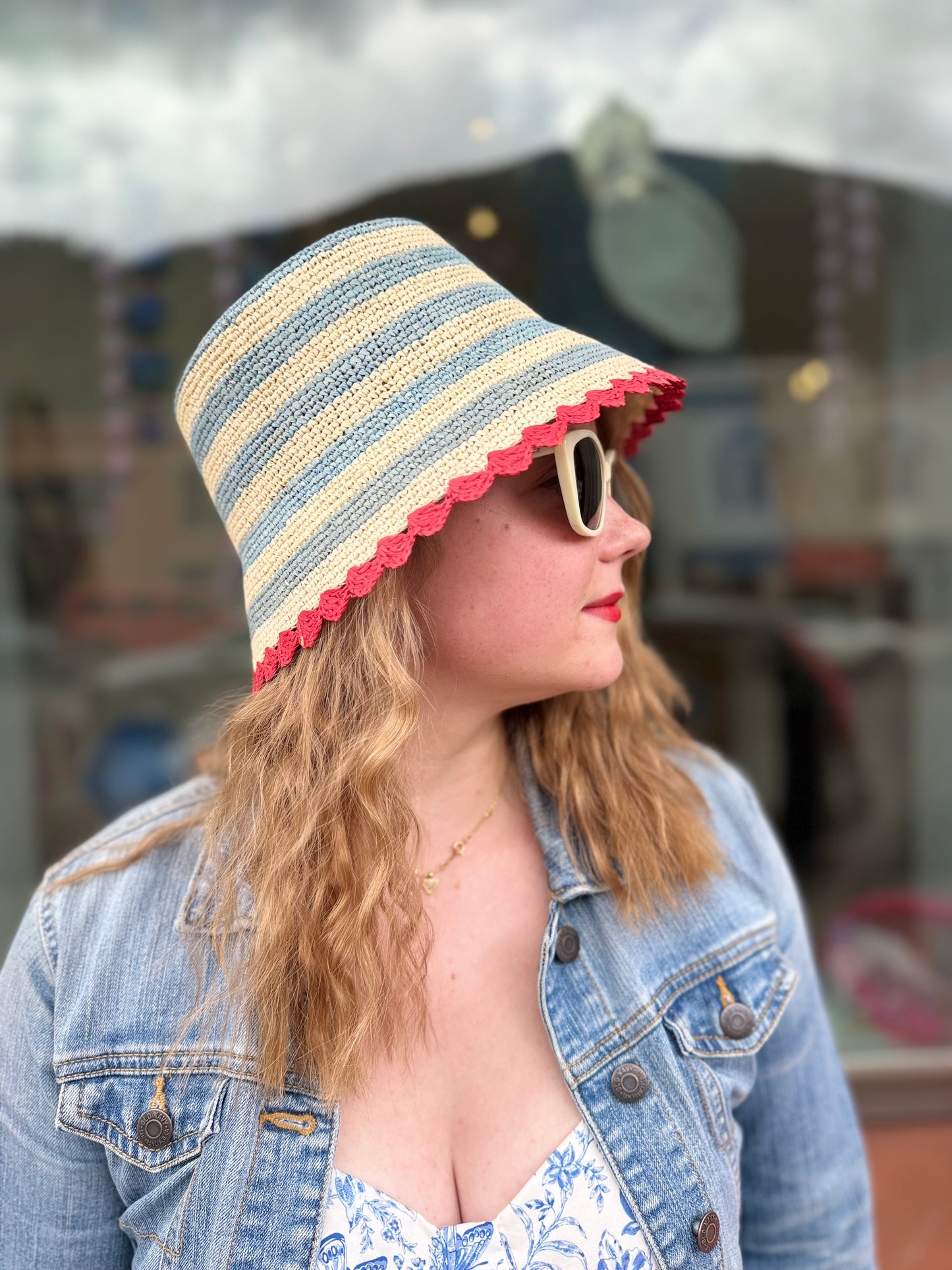 Rachol Striped Scallop Hat
