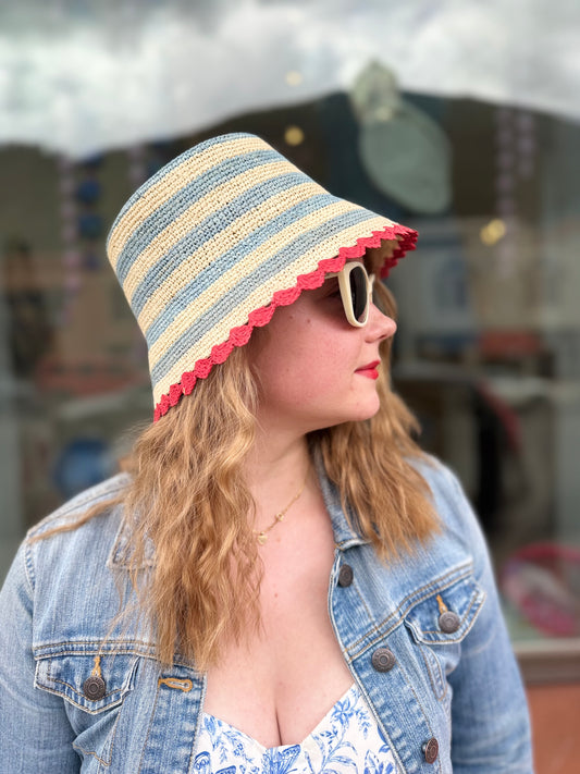 Rachol Striped Scallop Hat