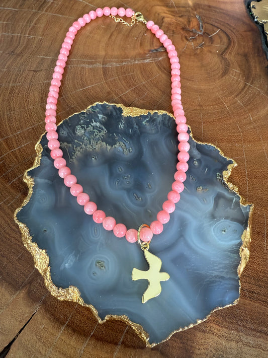 Lauren Amble Coral Bird Necklace
