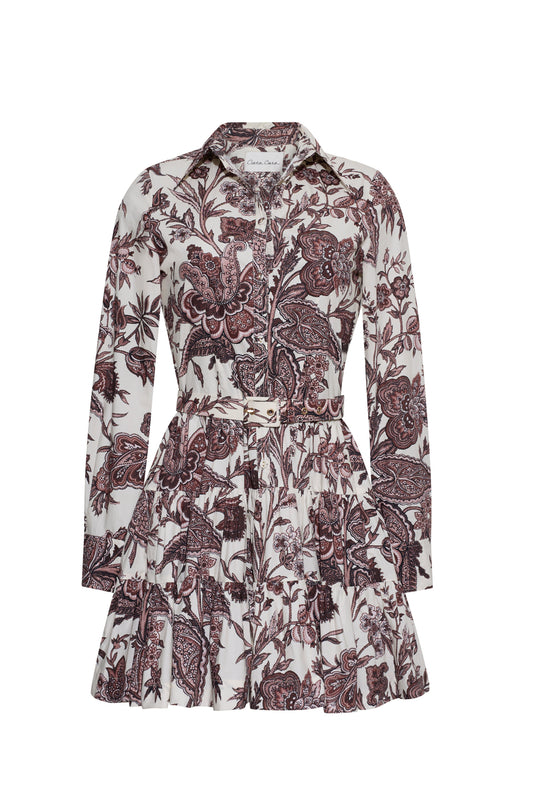 Cara Cara Eugenia Dress in Linden Bloom Ivory, front view