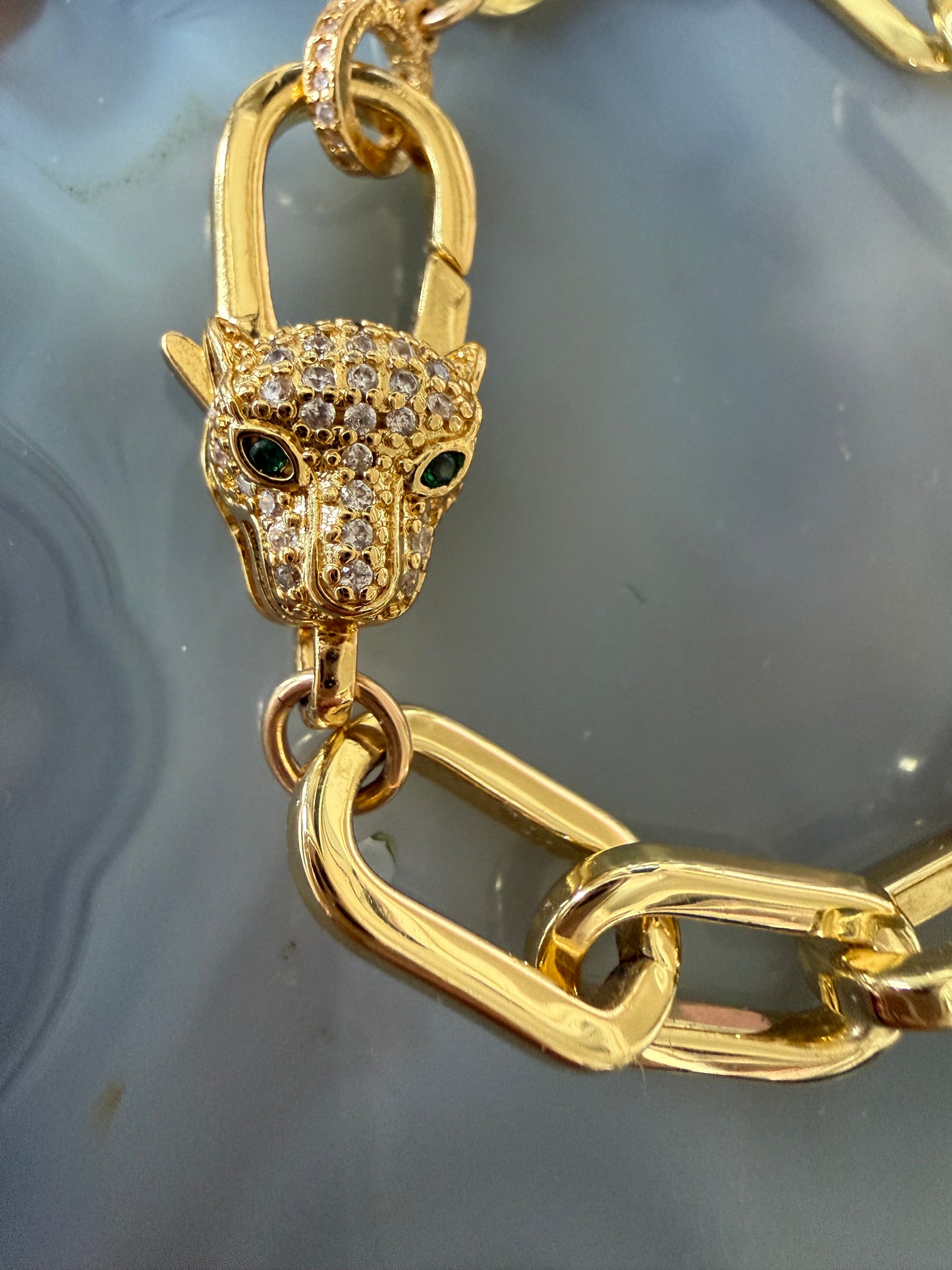 Ruby & Violet Pave Leopard Link Bracelet