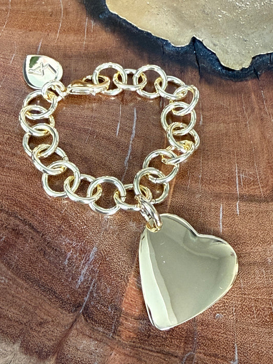 Lauren Amble Gold Heart Bracelet
