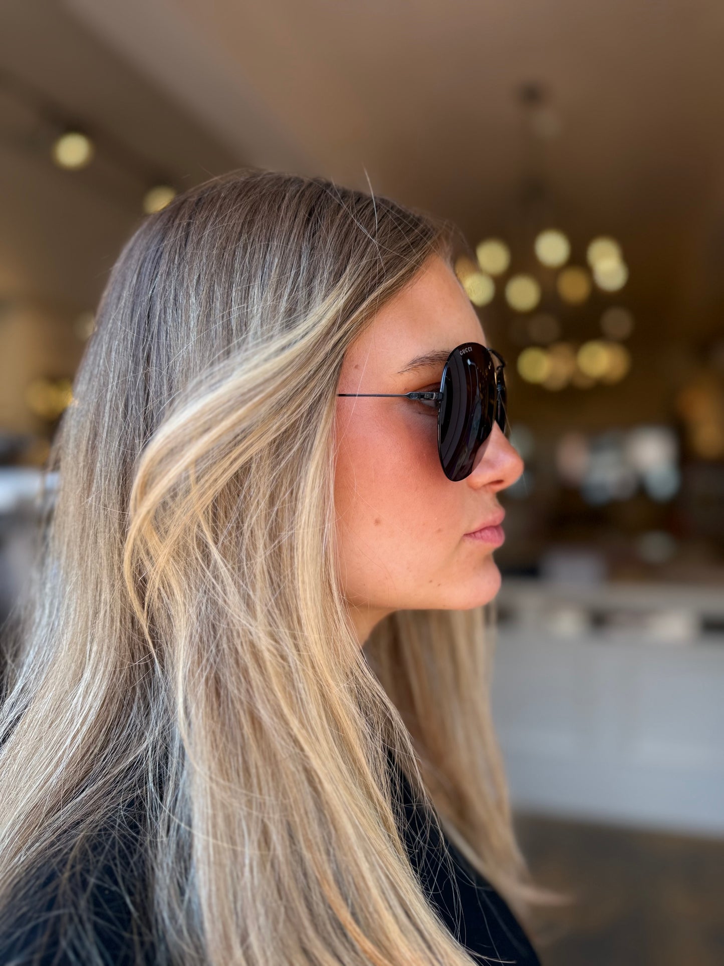 Gucci Black Aviator Sunglasses