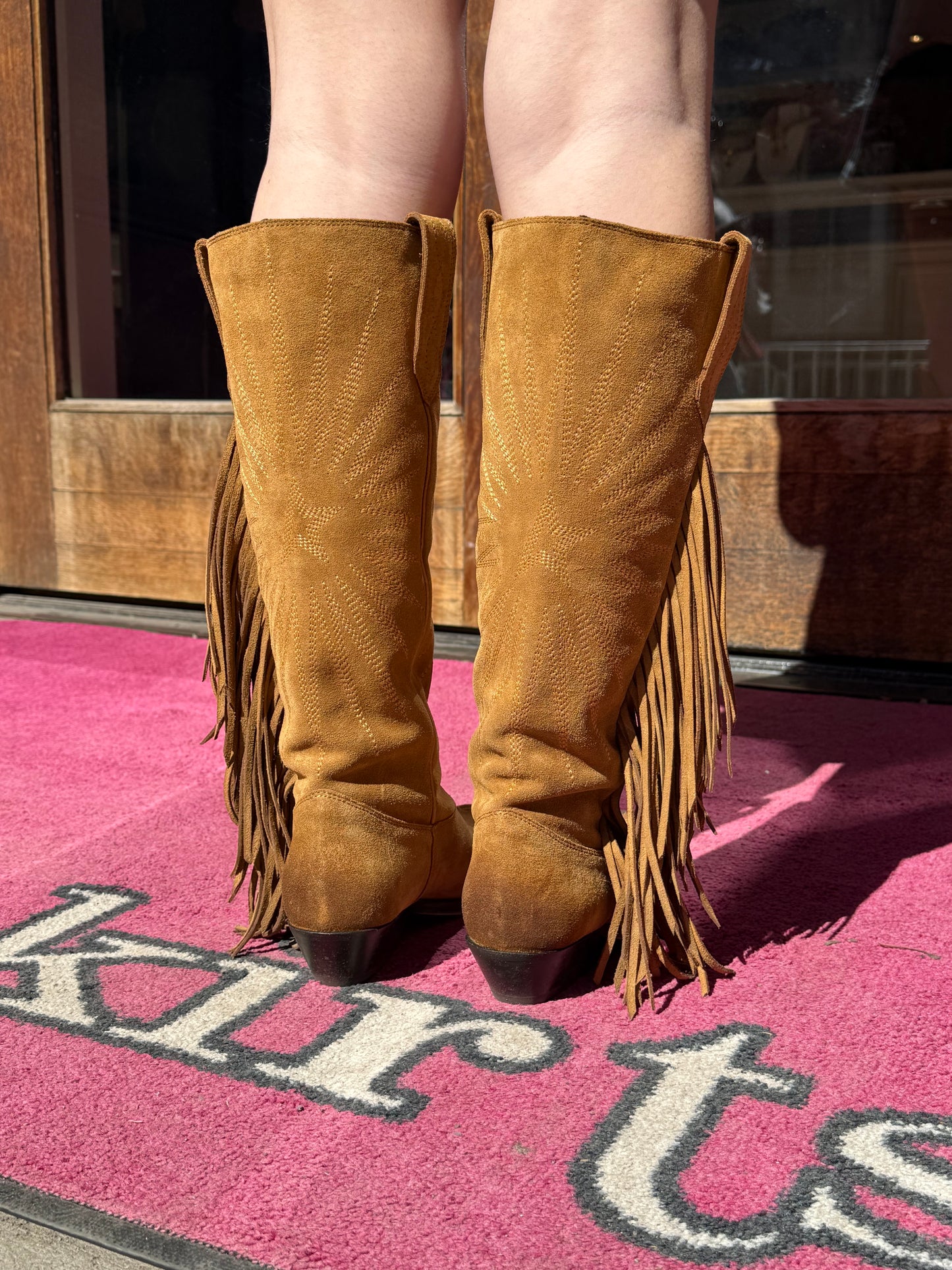 GG Tall Wish Star Suede Fringe