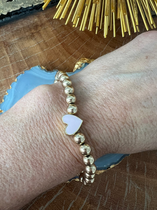 Ruby & Violet Med Heart Bracelet