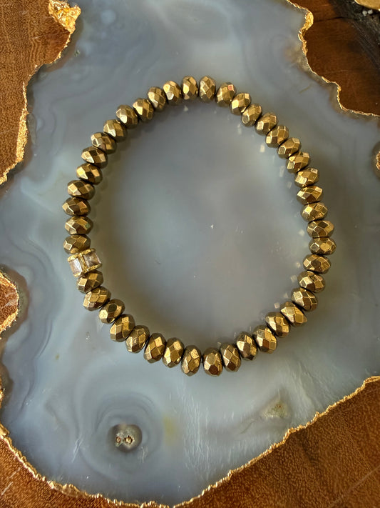 Ruby & Violet Pyrite Rondelle Bracelet