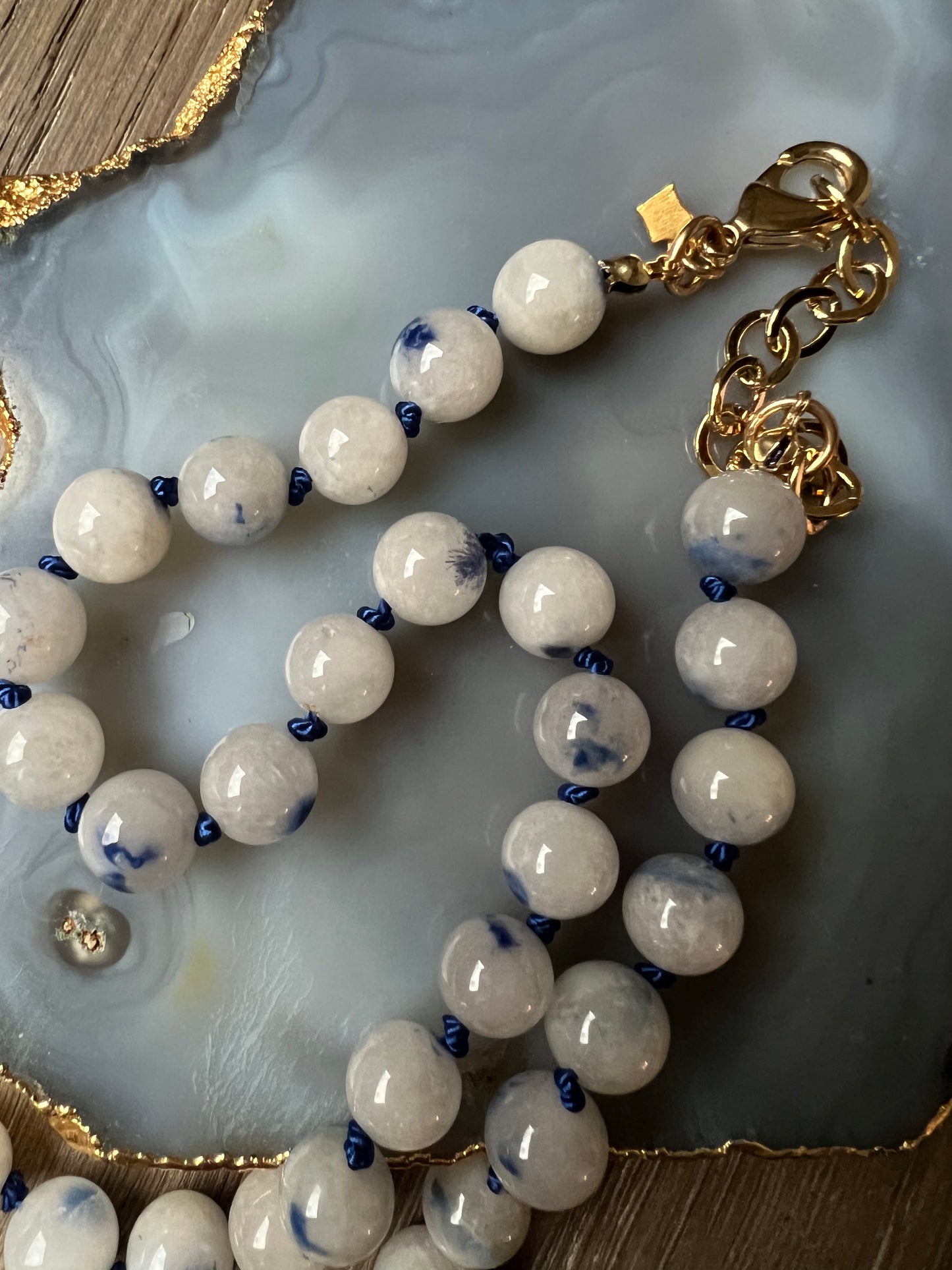 Cristina V Blue Marble Dk Blue Color Pop Necklace