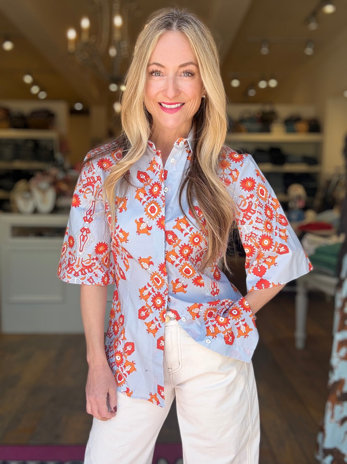 Le Sarte Geo Print Shirt