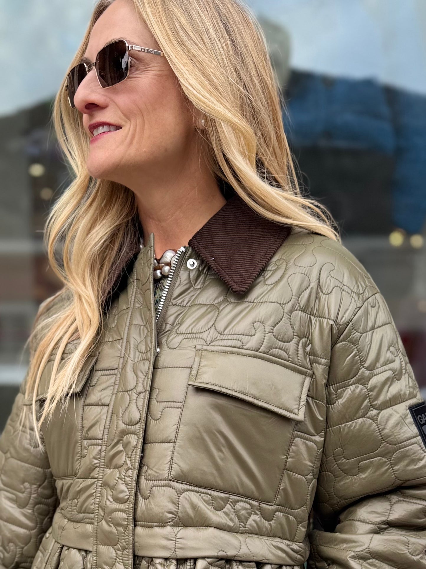 GANNI Quilted Flare Jacket