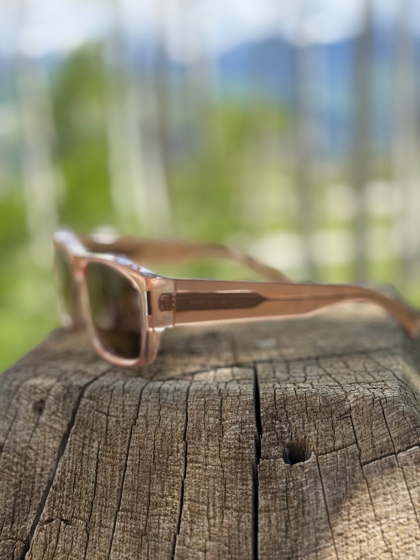 YSL Wide Clear Nude Sunglasses