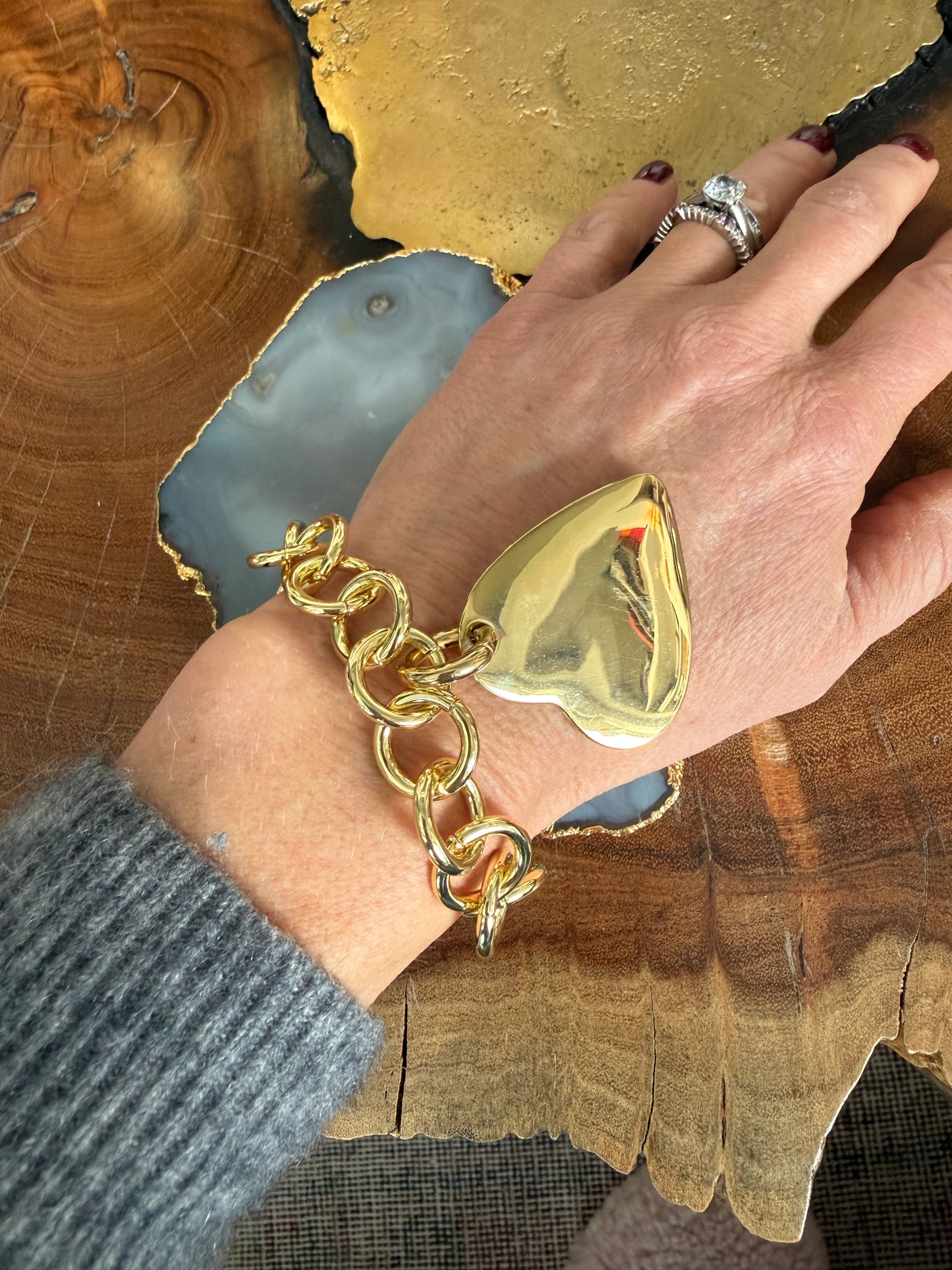 Lauren Amble Gold Heart Bracelet